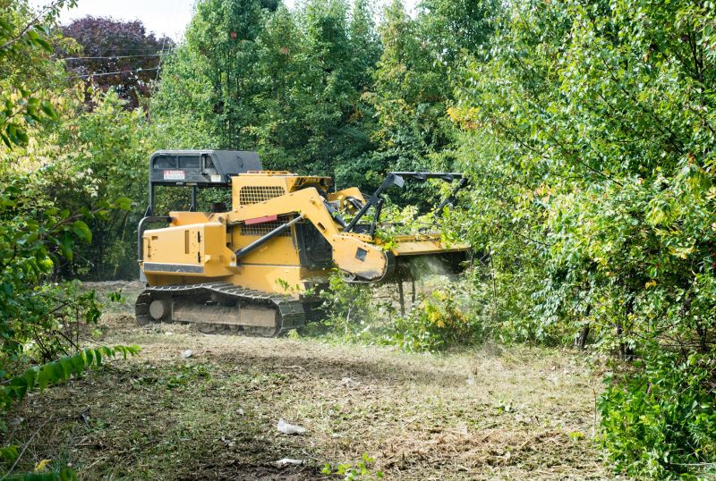Land clearing machinery in action
